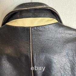 Vintage Motorcycle Black Leather Jacket UNIQUE! Distressed Perfecto-Style Biker