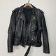 Vintage Motorcycle Heavy Thick Leather Jacket with Belt, No Tags, Men's S/M