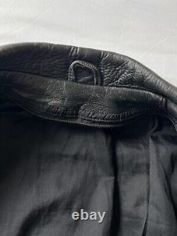 Vintage Motorcycle Heavy Thick Leather Jacket with Belt, No Tags, Men's S/M