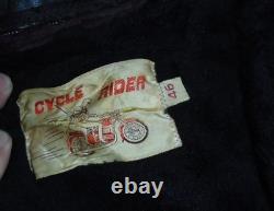 Vintage Motorcycle Jacket Sz 46 Leather Cycle Rider