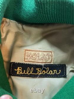 Vintage Mt St Helens Motorcycle Club Jacket Kola Varsity Wool Green Size XL