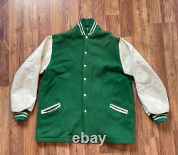 Vintage Mt St Helens Motorcycle Club Jacket Kola Varsity Wool Green Size XL
