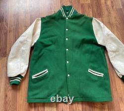 Vintage Mt St Helens Motorcycle Club Jacket Kola Varsity Wool Green Size XL