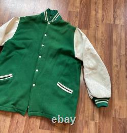 Vintage Mt St Helens Motorcycle Club Jacket Kola Varsity Wool Green Size XL