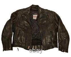 Vintage NEW AGE (Brand) Black Leather Jacket Sz 40 Motorcycle Biker Punk Rock EX