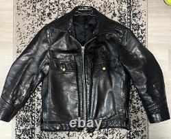Vintage NYPD Police Black Horsehide Leather Jacket by Miklos Sas
