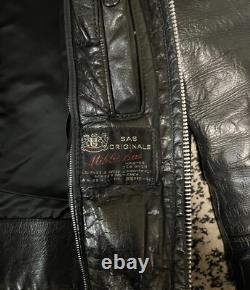 Vintage NYPD Police Black Horsehide Leather Jacket by Miklos Sas