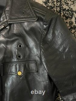 Vintage NYPD Police Black Horsehide Leather Jacket by Miklos Sas