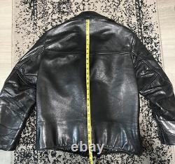 Vintage NYPD Police Black Horsehide Leather Jacket by Miklos Sas