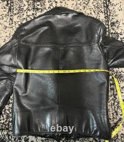 Vintage NYPD Police Black Horsehide Leather Jacket by Miklos Sas