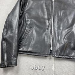 Vintage Natal Leather Jacket Mens 56 Black Made USA Motorcycle Patch Biker 80s