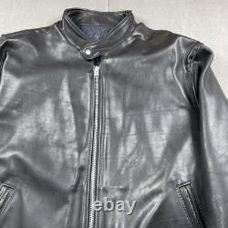 Vintage Natal Leather Jacket Mens 56 Black Made USA Motorcycle Patch Biker 80s