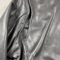 Vintage Natal Leather Jacket Mens 56 Black Made USA Motorcycle Patch Biker 80s