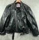 Vintage New Age Echtes Leder Futter Leather Motorcycle Jacket Mens 54 Black