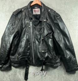 Vintage New Age Echtes Leder Futter Leather Motorcycle Jacket Mens 54 Black