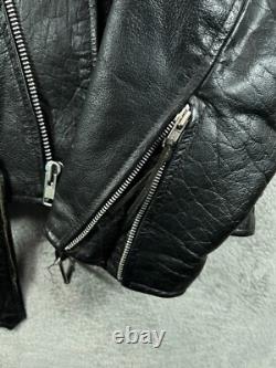 Vintage New Age Echtes Leder Futter Leather Motorcycle Jacket Mens 54 Black
