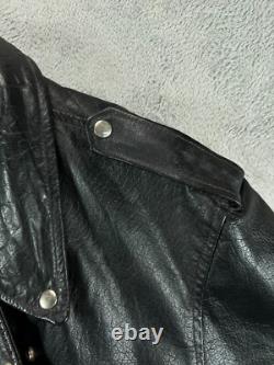 Vintage New Age Echtes Leder Futter Leather Motorcycle Jacket Mens 54 Black