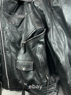 Vintage New Age Echtes Leder Futter Leather Motorcycle Jacket Mens 54 Black