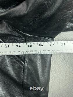 Vintage New Age Echtes Leder Futter Leather Motorcycle Jacket Mens 54 Black