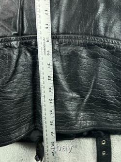 Vintage New Age Echtes Leder Futter Leather Motorcycle Jacket Mens 54 Black