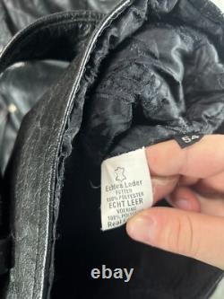 Vintage New Age Echtes Leder Futter Leather Motorcycle Jacket Mens 54 Black
