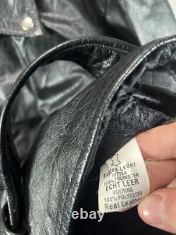 Vintage New Age Echtes Leder Futter Leather Motorcycle Jacket Mens 54 Black