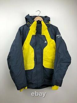 Vintage Nike ACG Jacket with Fleece Logo Yellow Grey Hooded Mens Large