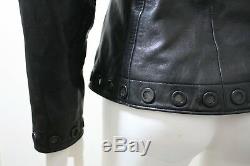 Vintage North Beach Michael Hoban Black Leather Jacket Vtg Zip Front Studded 6