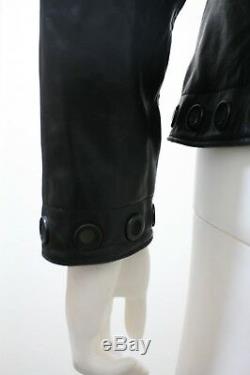 Vintage North Beach Michael Hoban Black Leather Jacket Vtg Zip Front Studded 6