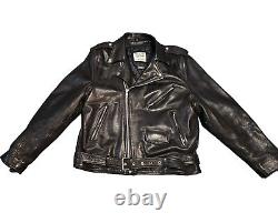 Vintage OPEN ROAD WILSONS Black Leather Biker Motorcycle Jacket XL Thinsulate