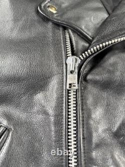 Vintage Open Road Leather Jacket Mens 46 Black Harley Patch Custom Painted Devil