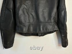 Vintage Open Road Leather Motorcycle Jacket Black Men 40 Large Belt