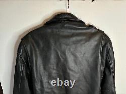 Vintage Open Road Leather Motorcycle Jacket Black Men 40 Large Belt