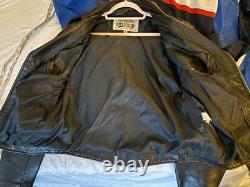 Vintage Open Road Leather Motorcycle Jacket Black Men 40 Large Belt