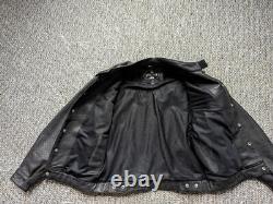 Vintage PERFORATED black leather 38 motorcycle jacket CONVERTIBLE vest 1990s