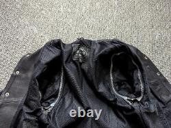Vintage PERFORATED black leather 38 motorcycle jacket CONVERTIBLE vest 1990s