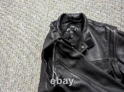 Vintage PERFORATED black leather 38 motorcycle jacket CONVERTIBLE vest 1990s