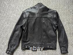 Vintage PERFORATED black leather 38 motorcycle jacket CONVERTIBLE vest 1990s
