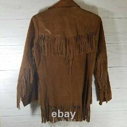 Vintage PIONEER WEAR Leather Jacket Size 36 Suede Western Fringe Jacket