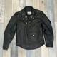 Vintage Park V Black Leather Biker Jacket Motorcycle Quilted 40 Large