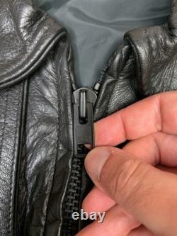 Vintage Pauline's Crew Cleveland Black Leather Motorcycle Police Jacket Size XL