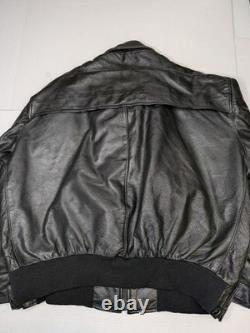 Vintage Pauline's Crew Cleveland Black Leather Motorcycle Police Jacket Size XL