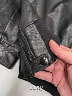 Vintage Pauline's Crew Cleveland Black Leather Motorcycle Police Jacket Size XL