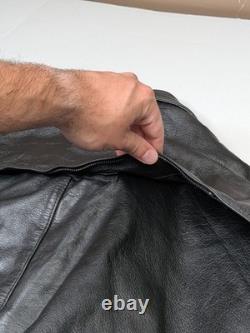 Vintage Pauline's Crew Cleveland Black Leather Motorcycle Police Jacket Size XL