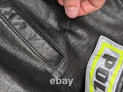 Vintage Pauline's Crew Cleveland Black Leather Motorcycle Police Jacket Size XL