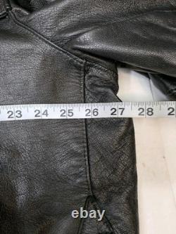 Vintage Pauline's Crew Cleveland Black Leather Motorcycle Police Jacket Size XL