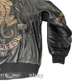 Vintage Pelle Pelle Studded Tiger Motorcycle Leather Jacket Size 50 2XL RARE