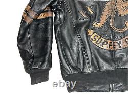 Vintage Pelle Pelle Studded Tiger Motorcycle Leather Jacket Size 50 2XL RARE