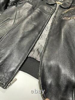 Vintage Pelle Pelle Studded Tiger Motorcycle Leather Jacket Size 50 2XL RARE