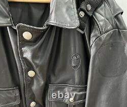 Vintage Police Genuine Leather Jacket Law Enforcement Authentic Size 46